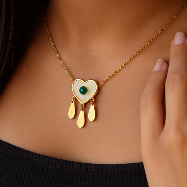 Aurora Pearl Drop Gold Plated Pendant Necklace For Women