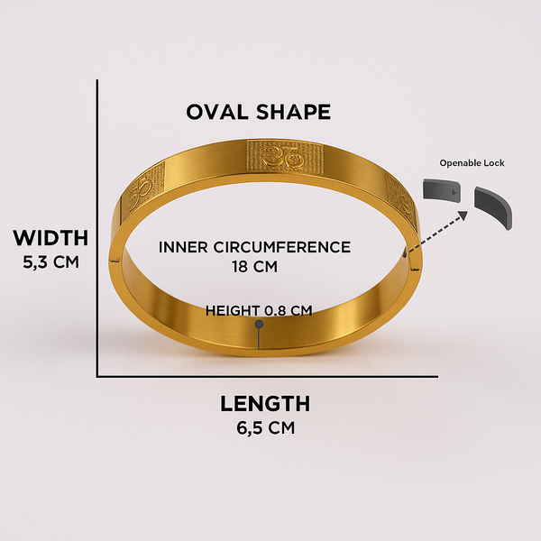 Men’s Gold-Tone Stainless Steel OM Engraved Bangle Bracelet