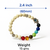 Natural Stone 7 Chakra Healing Bracelet with Evil Eye Charm