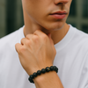 Om Black Lava Bead Stone Bracelet For Men