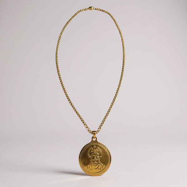 Gold-Plated Hanuman Ji Pendant Necklace – Devotional Chain for Men
