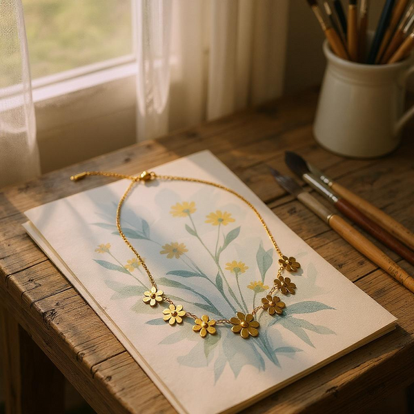 Delicate Gold-Plated Daisy Necklace – Everyday Wear Jewellery
