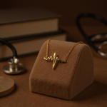 Stylish Gold Heartbeat Necklace – Minimalist Pendant Chain For Women