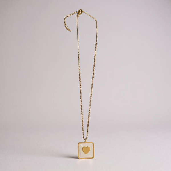 Delicate Gold-Plated Necklace with Square Heart Pendant