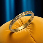 Slim Gold-Tone Bracelet with Sparkling Stones For Women