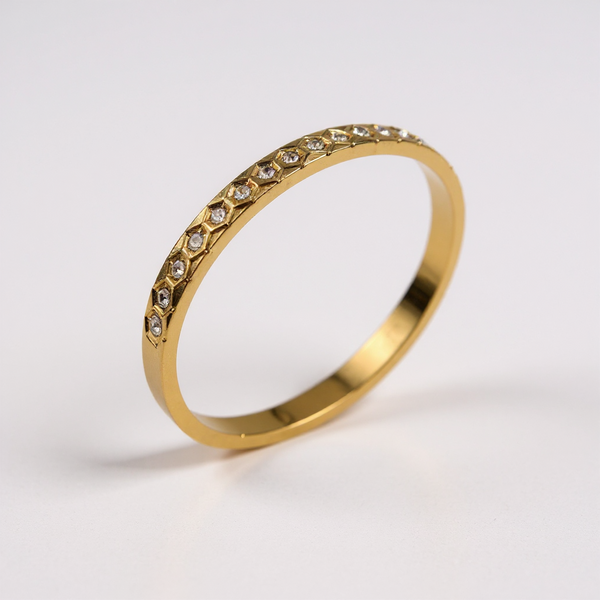 Modren Honeycomb Pattern Desgin Bracelet with CZ Stones For Women