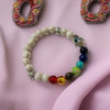 Natural Stone 7 Chakra Healing Bracelet with Evil Eye Charm