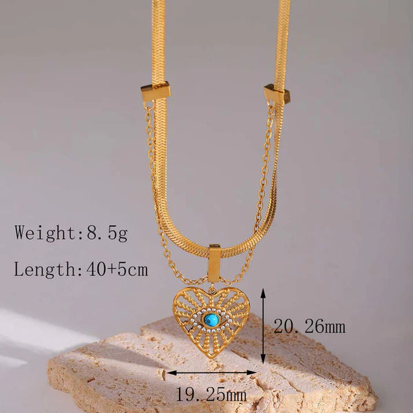 Blue Evil-Eye Snake Necklace For Women