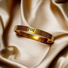 Men’s Gold-Tone Ram Engraved Kada Bracelet