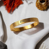 Men’s Gold-Tone Ram Engraved Kada Bracelet