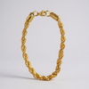Premium Gold-Tone Stainless Steel Rope Chain Bracelet in 8 Inch