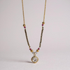 Designer Mangalsutra with Gold-Plated Pendant & Black Beads Chain