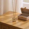 Delicate Gold-Plated Necklace with Square Heart Pendant