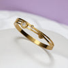 Premium Gold Finish Modern Bracelet with Dual Band & Stone Highlights For Women