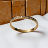 Slim Gold-Tone Bracelet with Sparkling Stones For Women