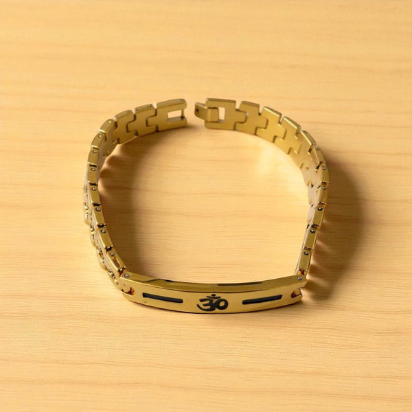 Gold Plated Om Bracelet For Men
