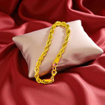 Premium Gold-Tone Stainless Steel Rope Chain Bracelet in 8 Inch