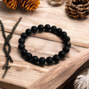Om Black Lava Bead Stone Bracelet For Men